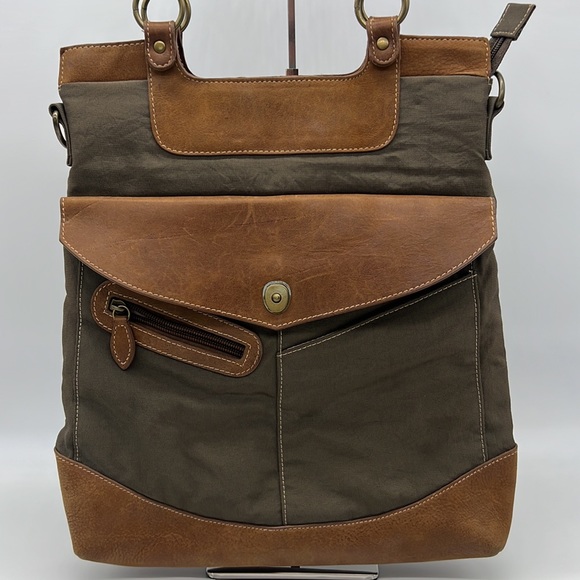 The Territory Ahead Canvas and Leather Shoulder Bag Brown/Tan - Picture 2 of 16